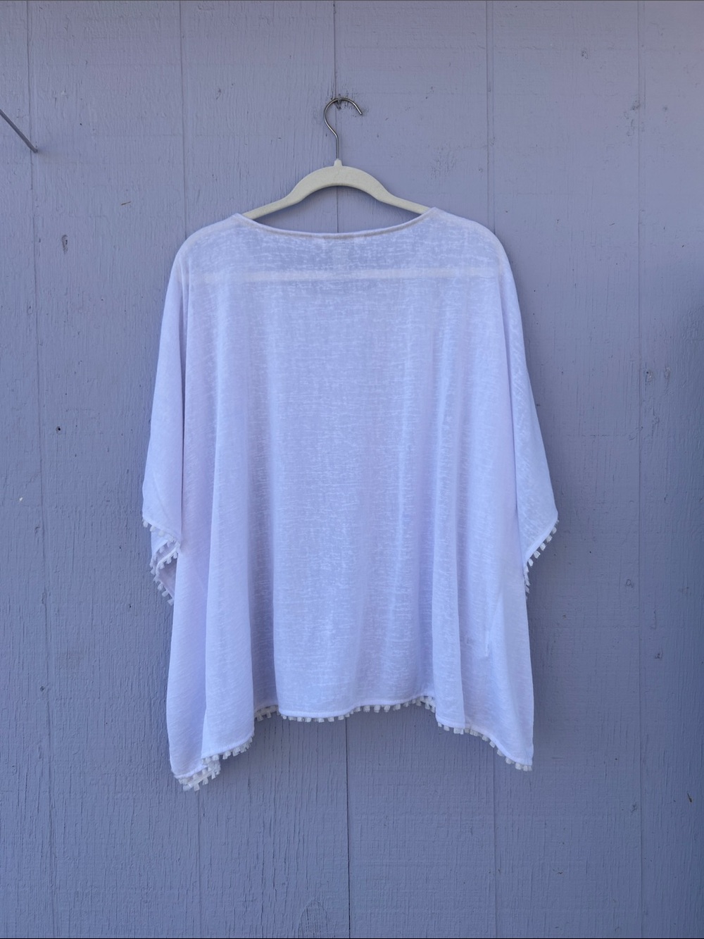 Tommy Bahama Sheer White Poncho - Picture 7 of 7